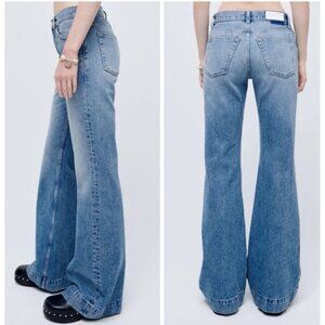 Re/Done Womens Vintage Wide-Leg Jeans Size 26 bell bottoms lake blue